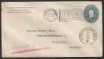 Конверт США от брокерской конторы, прошёл почту в 1898 году, Колорадо - Штутгарт, марка 1 цент 