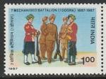 Индия 1987 год. 7 моторизованный батальон. Солдаты, 1 марка.
