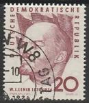 ГДР 1960 год. 90 лет со дня рождения В.И. Ленина, 1 марка (гашёная)