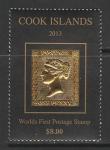 Острова Кука 2013 год. Чёрный пенни, 1 марка Острова Кука 2013 год. Чёрный пенни, 1 марка