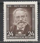 ГДР 1954 год, Фриц Рейтер, немецкий писатель. 1 марка. наклейка
