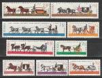 Лошади в Повозках, Польша 1965 год, 9 марок