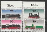 Железнодорожный Транспорт, Западный Берлин 1975 г, 4 марки без полей.