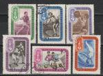 СССР 1957 год, Олимпиада в Мельбурне, 6 гашёных марок. футбол, бокс, штанга..