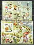 Грибы, Орхидеи, Сан-Томе и Принсипи 2009, малый лист + блок без зубцов