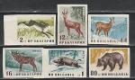 Охотничья Фауна, Болгария 1958 год, 6 марок без зубцов. 