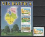 Эстония 1995 г, Прибалтика, 1 марка + блок.