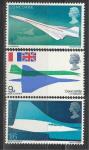 Англия 1969 г, Самолет Конкорд, 3 марки.