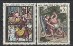 Франция 1963 год. Искусство. Живопись и мозаика. Художник Эжен Делакруа. 2 марки