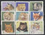 Фауна Зоопарков, КНДР 1974 год, 9 гашеных марок .МАРКА 40 К БЕЗ УГЛА