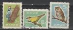 Птицы, КНДР 1961 год, 3 гашёные марки