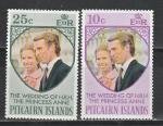 Острова Питкэрн 1973, Свадьба Принцессы Анны и М. Филипа, 2 марки)