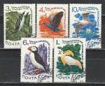 СССР 1976 год, Птицы, 5 гашёных марок