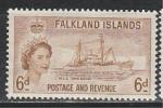 Стандарт, Елизавета II, Корабль, Фолкленды 1955 г, 1 марка