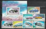 Автомобили, Монголия 1989 г, 7 марок + блок