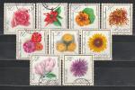 Цветы, Польша 1966 год, 9 гашёных марок