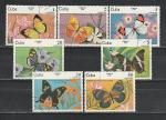 Бабочки, Цветы, Куба 1984, 7 гаш. марок