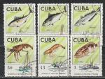 Промысловая Морская Фауна, Корабли, Куба 1975 год, 6 гашёных марок