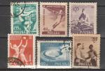 Спорт, Польша 1955 год, 6 гашеных марок