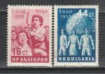1 Мая, Болгария 1955 г., 2 марки. наклейки