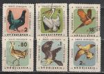 Птицы, Болгария 1961 год, 6 гашёных марок