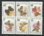 Бабочки на Цветах, Болгария 1990 г, 6 марок. (н). мл