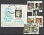 500 лет Микеланджело, Гренада 1975, 7 гаш. марок + блок