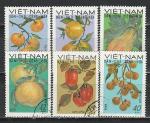 Фрукты, Вьетнам 1969 год, 6 гашеных марок
