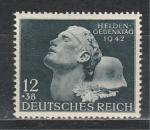 Рейх 1942 год, Погибший Воин, 1 марка. наклейка