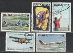 Авиационный Спорт, Куба 1974 год, 5 гашёных марок