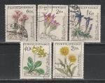 Цветы, ЧССР 1960 год, 5 гашёных марок