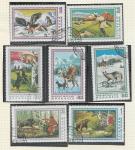 Охота в Живописи, Монголия 1975 год, 7 гашёных марок