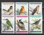 Птицы, КНДР 1988 год, 6 гашёных  марок