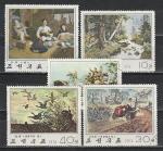 Живопись, КНДР 1974 год, 5 гашёных марок