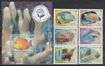 Куба 2010 г, Морская Фауна, 6 марок и блок