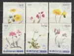 Цветы, КНДР 1974 год, 6 гашёных марок