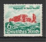 Германия (III Рейх) 1940 год, Хейголанд, 1 марка с наклейкой.
