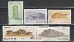Здания, КНДР 1973 год, 5 гашёных марок