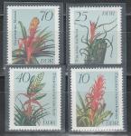 Цветы, ГДР 1988 год, 4 марки