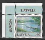 Латвия 2001, Европа, Вода Природное Богатство, 1 марка с полями С.