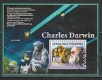 Коморы 2009 год, Чарльз Дарвин, гашеный  блок . обезьяна