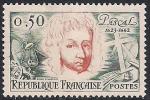 Франция 1962 год. 300 лет со дня смерти математика Блеза Паскаля. 1 марка с наклейкой