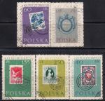 Польша 1960 год. 100 лет польской почтовой марке. 5 гашеных марок 