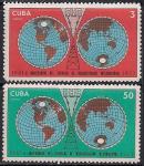 Куба 1971 год. 10 лет вступлению страны в международную систему радиовещания. 2 марки