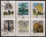 Польша 1978 год. Защита природы. Деревья. 6 гашеных марок