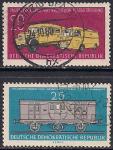 ГДР 1960 год. День почтовой марки. Автомобильный и железнодорожный транспорт. 2 гашёные марки