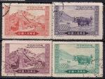 Китай 1952 год. Тибетский монастырь. Буйволы. 4 гашёные марки
