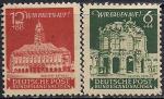 Германия 1946 год. Дворец и ратуша в Дрездене. 2 марки