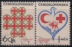 ЧССР 1969 год. 50 лет Международному Красному Кресту. 2 гашеные марки
