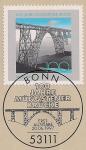ФРГ 1997 год. Мюнгстенский арочный мост. Марка на листе с гашением первого дня